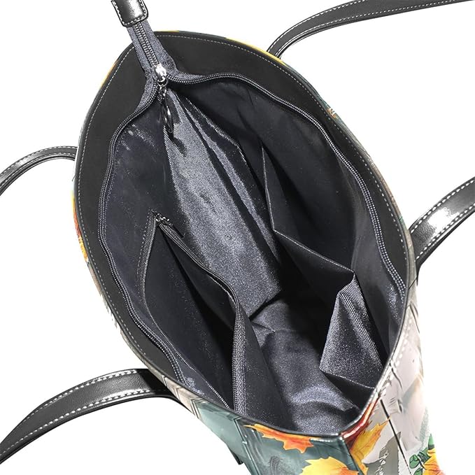 Harvest Pumpkins Fall Thanksgiving PU Leather Tote Bag for Women – Top Handle, Waterproof, Large Capacity Shoulder Bag for Travel Work Shopping