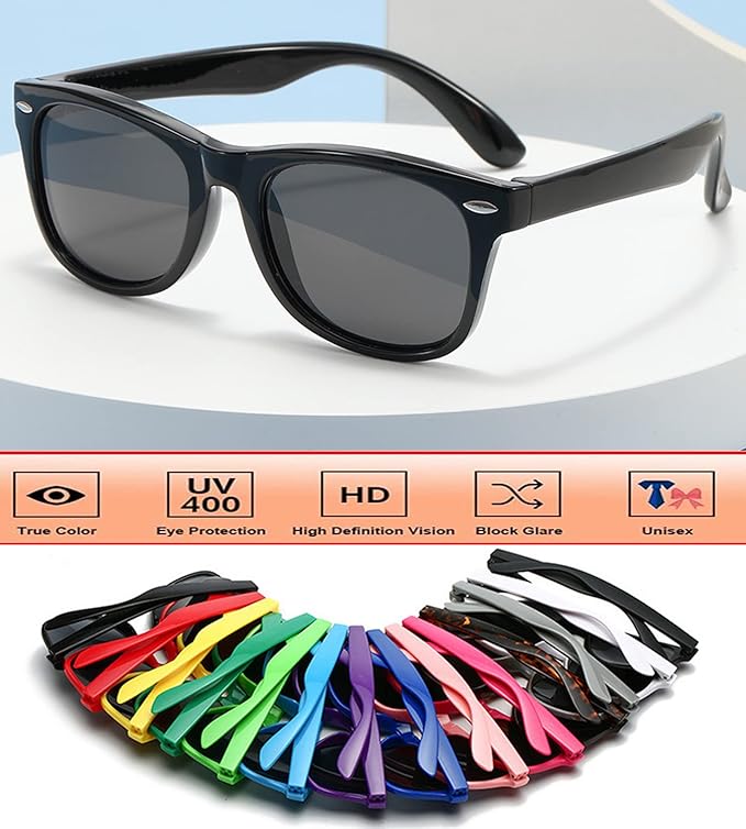 Fsmiling Black Sunglasses Bulk Adult Party Sunglasses 80s Glasses Shades for Men Women Party Favors-15Pack,UV Protection