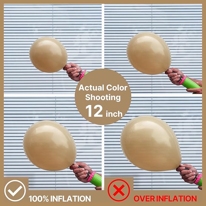 PartyWoo Cream Balloons 50 pcs 12 Inch Beige Ivory Nude Neutral Boho Fall Latex Helium Balloons for Wedding Graduation Birthday Boy Baby Shower Cowgirl Jungle Theme Party Decorations Brown-F56