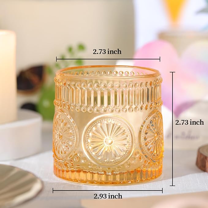 6Pcs Large Votive Candle Holders Gold Glass Tealight Candle Holders for Wedding, Table Centerpiece, Party, Birthday, Home Decor