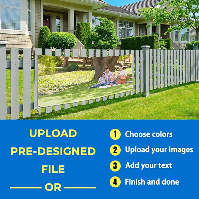 Personalized Custom Banner for Indoor/Outdoor Custom Banners and Signs with Photo or Text Customized Gifts for Christmas Birthday Parties Ornament (4' X 4')