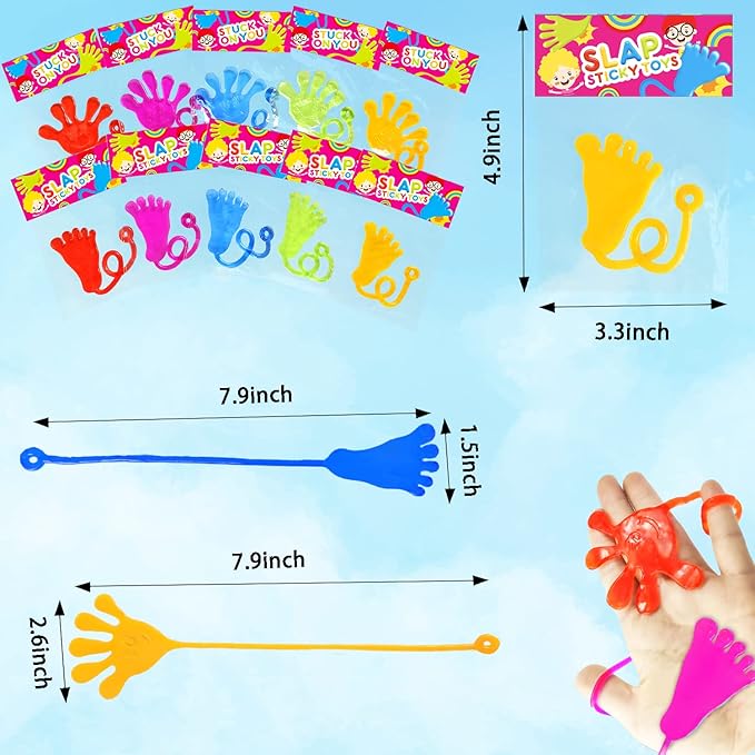 Bulk Toys Gifts for Kids Prizes (60 PCS), Halloween Large Sticky Hands & Feet Party Favors Supplies for Toddlers, Classroom Birthday Pinata Goodie Bag Stuffer Fillers Non Candy Treats for Boys Girls