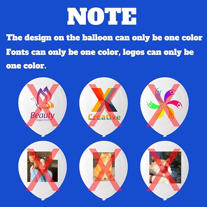 500pcs Custom Balloons Personalize Logo or Text Balloons - Design Your Own, Balloon for Birthday Carnival Anniversary Party Wedding Graduation Business Decoration (10in, 2.2g)