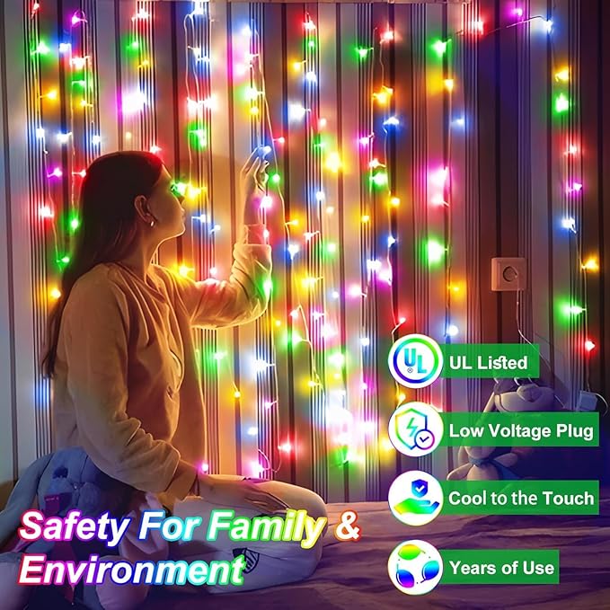 340 LED 90FT Christmas String Lights Outdoor, 12 Pro Modes and Timer Memory & Brightness, Plug in Waterproof Dark Green Wire Twinkle Light for for Xmas Yard Tree Wedding Party Decor (Multicolor)