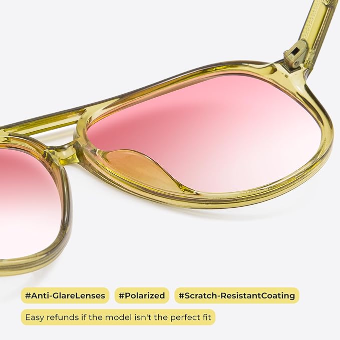 livho Trendy Polarized Aviator Sunglasses Women Men, Retro Sun Glasses for Women Men 2025, Oversized UV Protection Shades