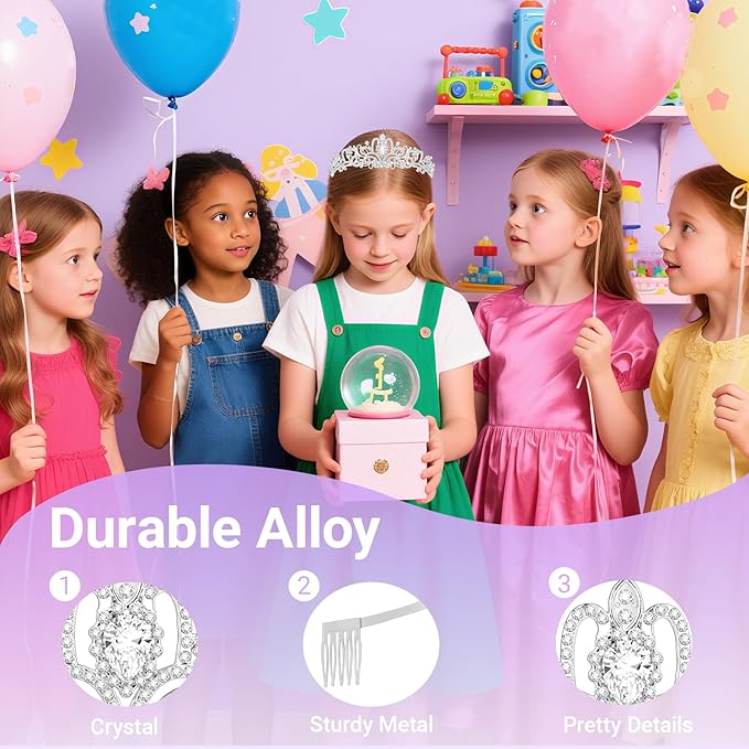 Tiara Crown for Women, Queen Tiara for Birthday Prom Bridal Party Custome Silver