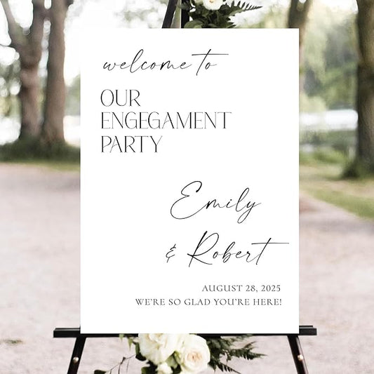 Personalized Engagement Party Welcome Sign, Engagement Party Sign, Modern Engagement Celebration Sign, Engagement Party Decorations, Custom Engagement Party Sign For Outdoor #4