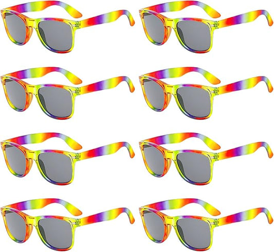 Pibupibu Neon Colors Party Favor Supplies Unisex Sunglasses Pack of 8