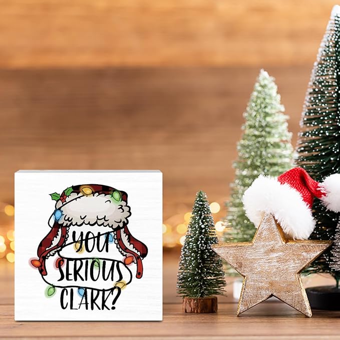 Christmas Vacation Decorations, Christmas Holiday Decor for Home Bathroom, Merry Xmas Holiday Movie Decor, Funny Xmas Vacation Decorations for Office 5 x 5 Inch