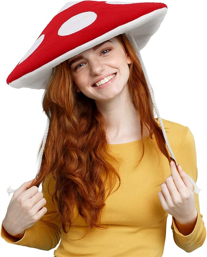 Mushroom Red Plush Hat for Festival Decor | Carnival Party | Halloween | Role Play | Stage Performance | Cosplay Show