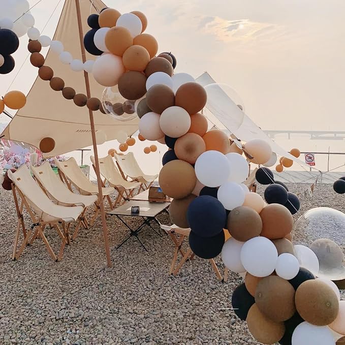90pack Coffee Balloons Different Size 18/12/10/5 Inch Coffee Balloon Garland Arch Kit for Graduation, Wedding, Birthday, Thanksgiving Day Party, Baby Shower, Anniversary Party Decorations
