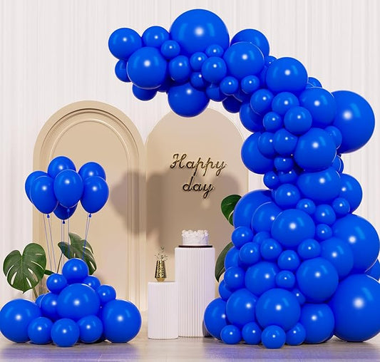 Royal Blue Balloons 145pcs Different Sizes 5in 10in 12in 18in Round Latex Blue Balloon Helium Arch Kit Garland for Graduation Wedding Baby Shower Birthday Party Decoration