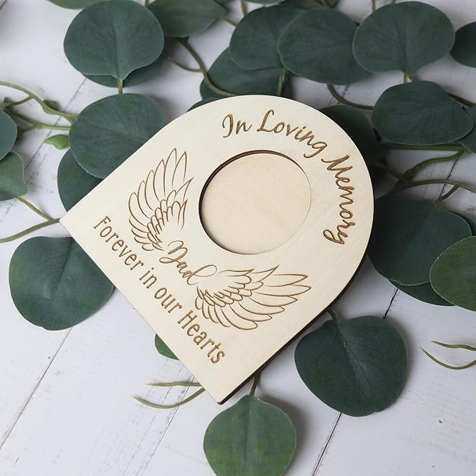 Personalized Loss of Loved One Photo Frame Memorial，Custom lock of Hair Keepsake Jar,Remembrance，Bereavement,Sympathy Gift for Lost Mom, Dad， Friends, Sisters, Grandparents (dad C2)