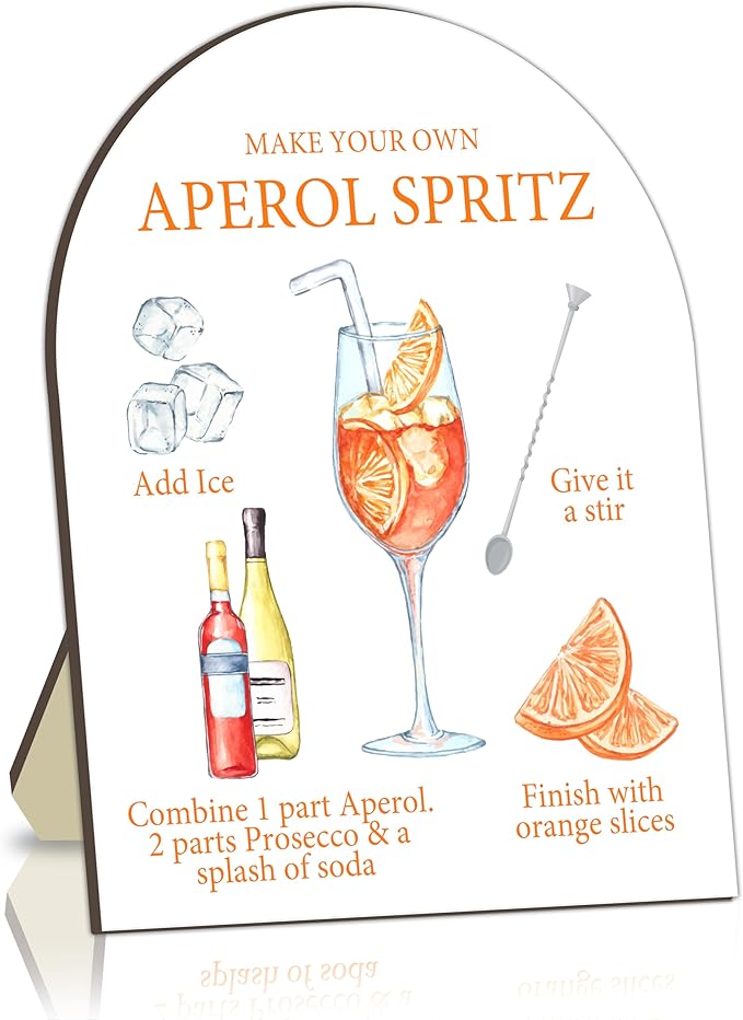 Aperol Spritz Bar Sign, Cocktail Bar Sign for Bachelorette Party, Bridal Shower Table Signs, Homemade Cocktail Station Welcome Board, Homemade Cocktails Drink Board Sign for Bridal Shower Decoration