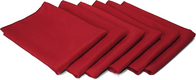 TableLinensforLess [6 Pack, Cherry Red] Cloth Napkins 17x17 Inches, 100% Polyester Dinner Napkins with Hemmed Edges, Machine Washable Napkins Ideal for Parties, Weddings and Dinner
