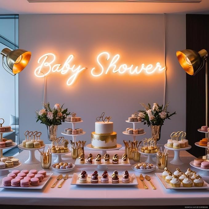 ADVPRO Custom Baby Shower LED Neon Signs, Customizable for Birthday Party, Personalized Large Led Neon Light Sign with Surname, Name, Nickname, Character Name Logo