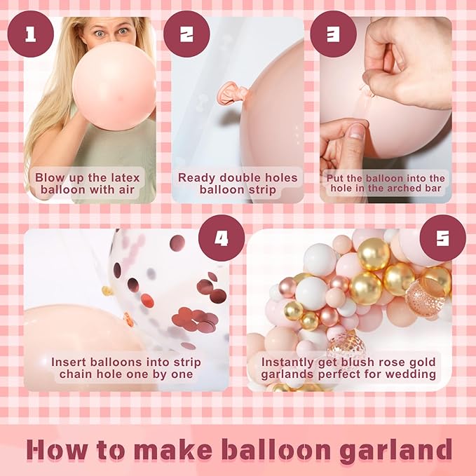 162pcs Pink and Gold Balloon arch Kit, Rose Gold and White with 2pcs Love Foil Balloons for Baby Shower, Bachelorette, Wedding, Princess Party, Girl 16 Birthday Decorations
