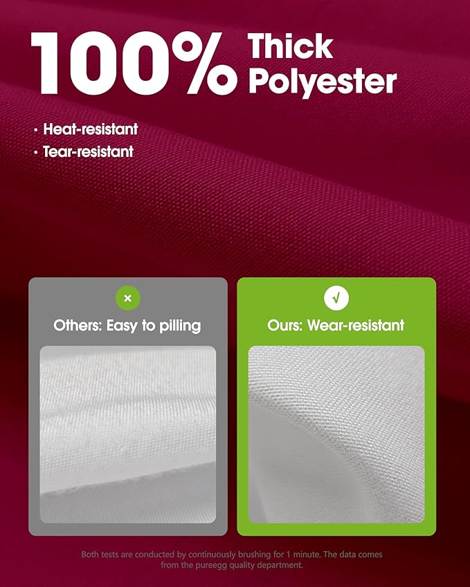 Pureegg Rectangle Table Cloth 60" x 84" – Durable Polyester Tablecloth Offers Reusable & Washable Protection, Ideal for Outdoor Party, Picnic, Wedding, Banquet and Birthday, Fuchsia