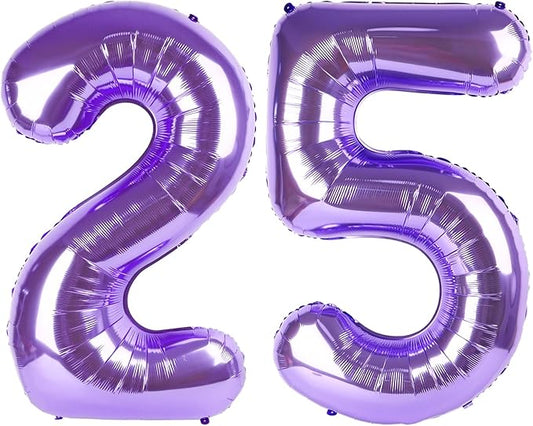 Purple Number 25 Balloon 40 Inch Birthday Decorations, Number 25 Balloon Birthday Party Decorations, Anniversary Decorations Graduations Party Supplies