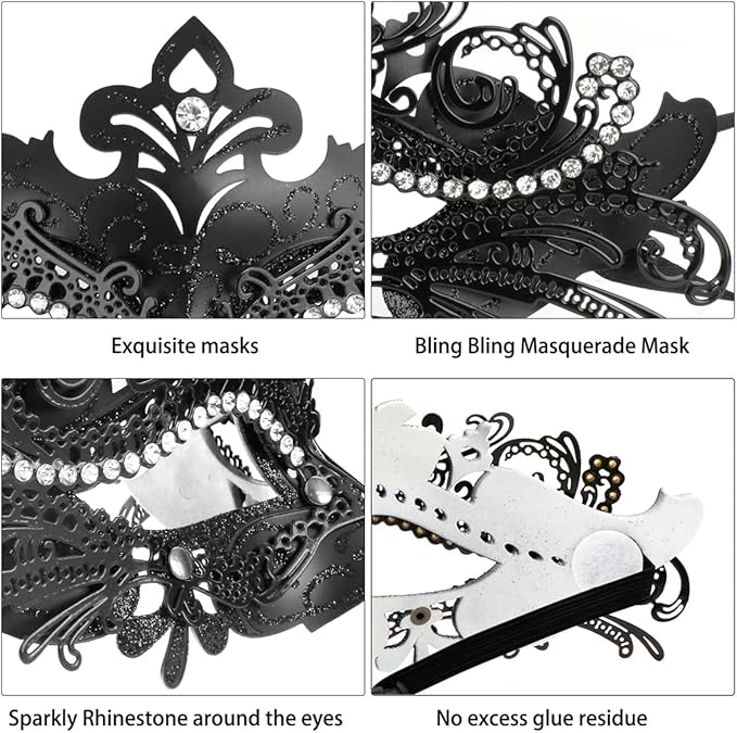 Coddsmz Couple Masquerade Mask Set - Venetian & Mardi Gras Mask for Women & Men