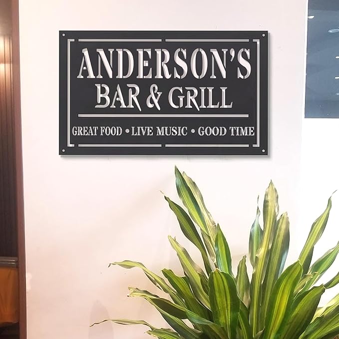 Personalized BBQ Metal Sign – Custom Grill Name Plaque for Outdoor Kitchen, Backyard Barbecue, Man Cave, Smoker Shed, Patio Wall Art, Vintage Hanging Decoration, Gift for Dad, Grandpa, Papa