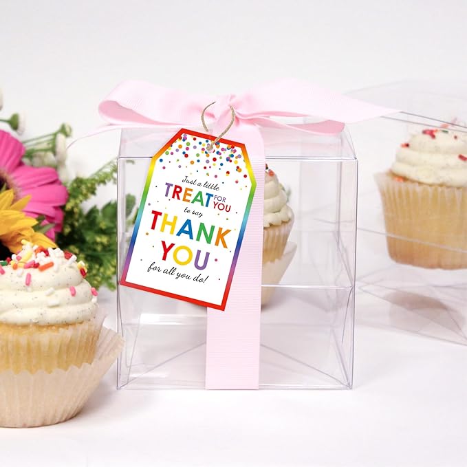 G2PLUS Thank You Tags, 50PCS Thank You for All You Do Tags, Colorful Dots Treat Thank You Tag, Thank You Paper Gift Tag with String for Present Wrapping, Gift Bags, Party Favors