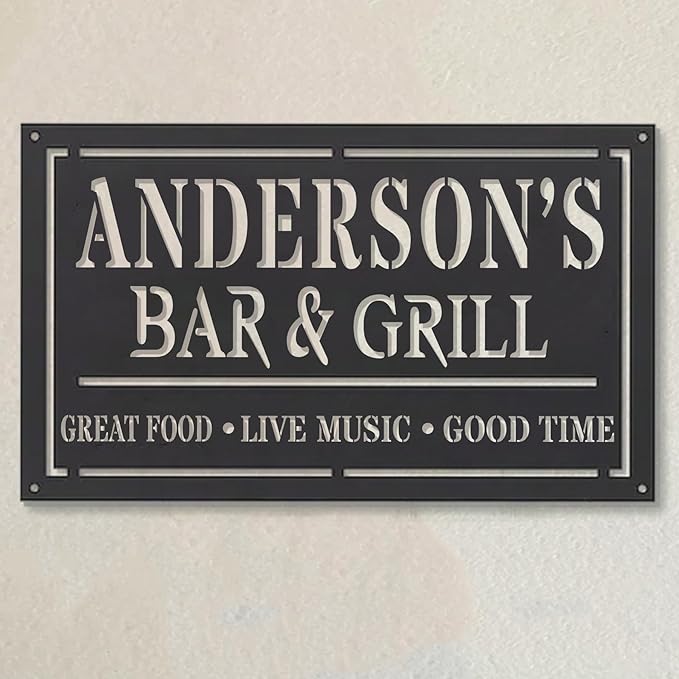 Personalized BBQ Metal Sign – Custom Grill Name Plaque for Outdoor Kitchen, Backyard Barbecue, Man Cave, Smoker Shed, Patio Wall Art, Vintage Hanging Decoration, Gift for Dad, Grandpa, Papa