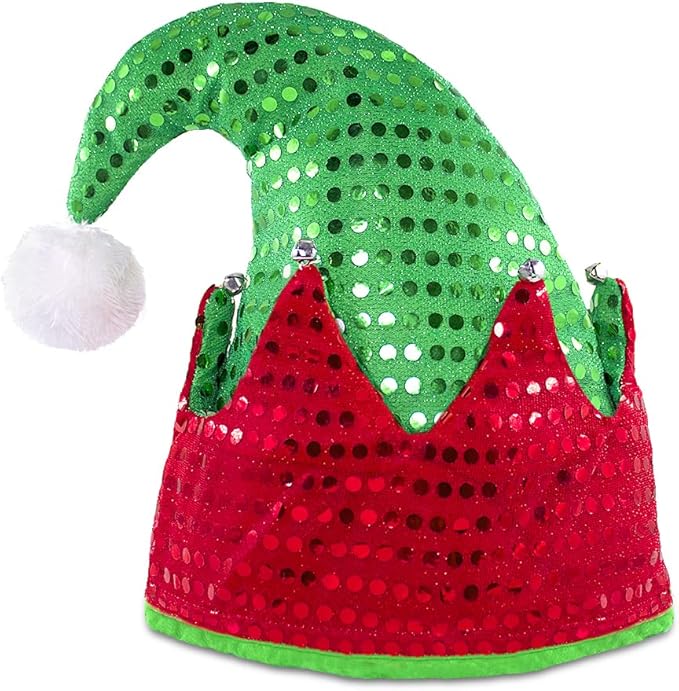 Elf Hat Felt Elf Hat with Jingle Bells Santa Hats Hat Great Holiday Party Costume New Year Gift Ideas and Accessory
