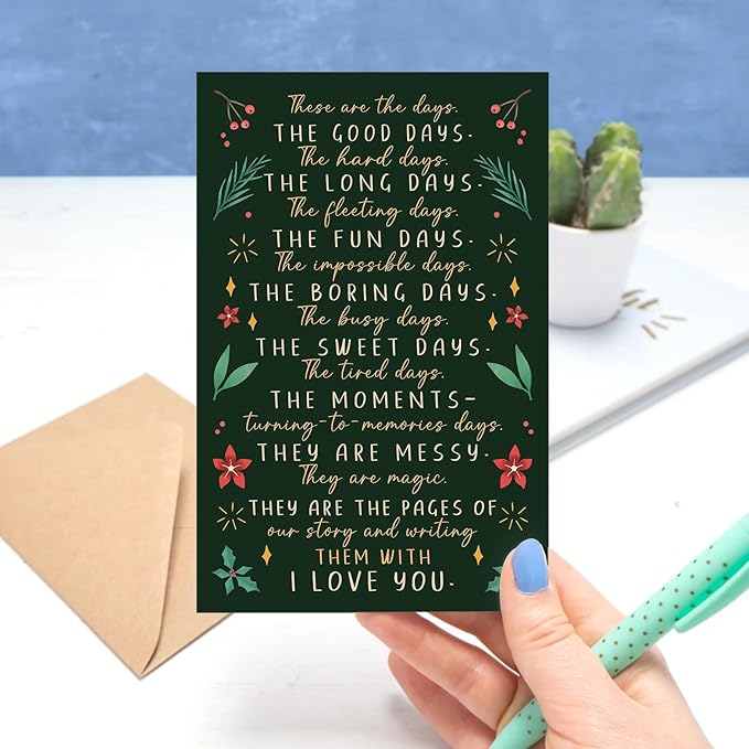 Romantic Christmas Card for Him Her, Warm Holiday Wishes Card for Husband, Wife, Partner, Christmas Wedding Gift for Couples, Lovers