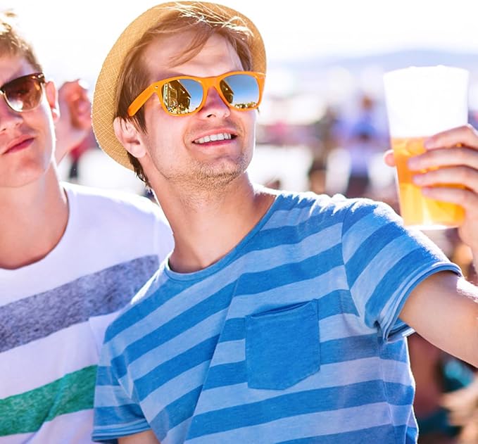 Matcheck 8/16 Pack Neon Colors Sunglasses Wholesale Bulk Party Favors Retro Classic Glasses Birthday Pool Unisex Adult