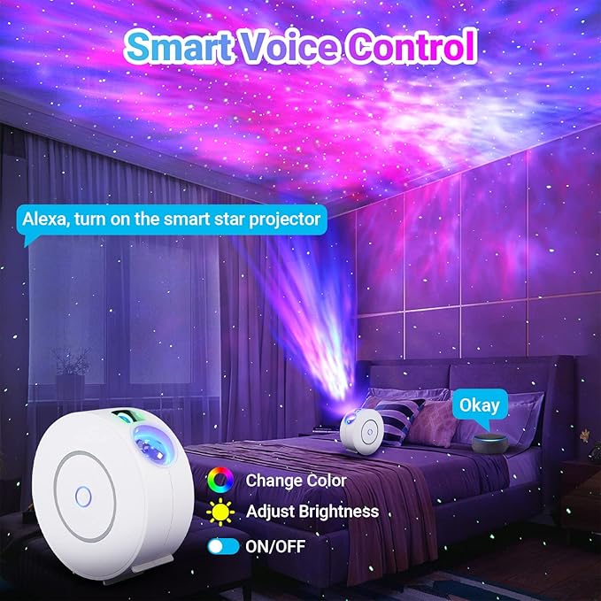 Galaxy Projector for Bedroom, Star Projector Galaxy Light, Smart APP&Voice Control, Northern Lights Projector, Nebula Lamp, Night Light Projector for Room Decor, Christmas Gifts for Grandkids Teens