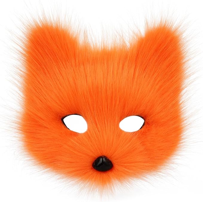Animal Fox Wolf Mask Halloween Party Cosplay Costumes Props Plush Cat Half Face Masks Carnival Christmas Masquerade