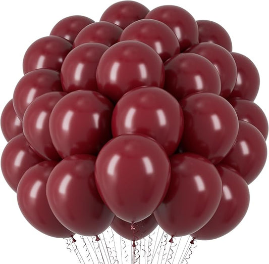 Burgundy Balloons, 66pack 12inch Maroon Latex Party Balloons for Graduation, Thanksgiving Day, Autumn Fall Theme Party, Wedding, Birthday, Valentines, Baby Shower Party Decorations