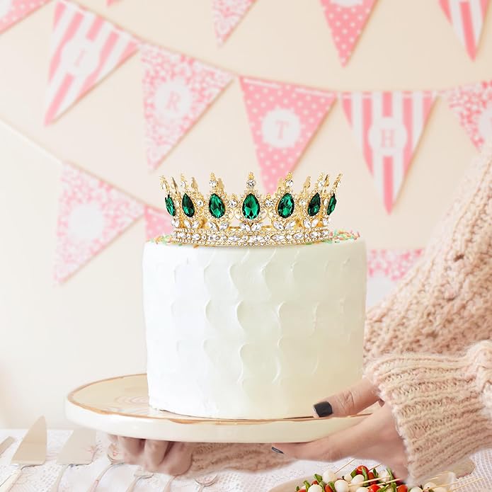 Gold Crown for Women, Crystal Queen Tiaras Headband Wedding Bridal Hair Accessories, Birthday Party Prom Cake Topper