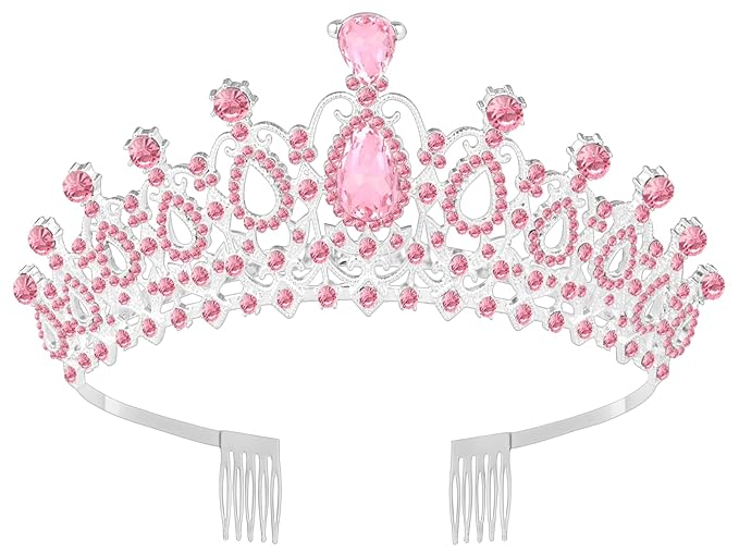 Tiara Crown for Women, Queen Tiara for Birthday Prom Bridal Party Custome Pink