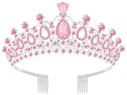 Tiara Crown for Women, Queen Tiara for Birthday Prom Bridal Party Custome Pink
