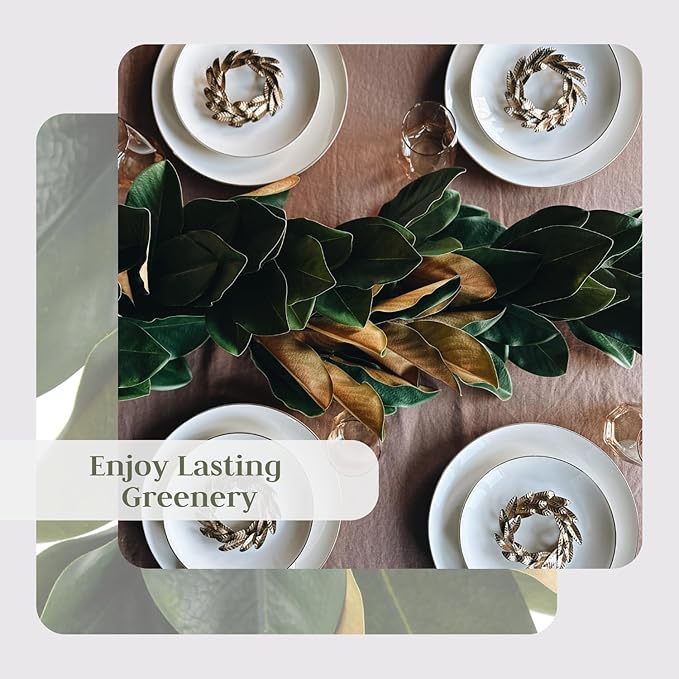 CG Hunter Holiday Collection Faux Garland, Premium Artificial Indoor and Outdoor Large 9-ft Magnolia Leaf Christmas Garland, Christmas Decorations and Holiday Greenery