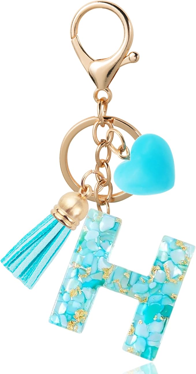 Initial Letter Keychain, Butterfly Keychain Cute Resin, Initial Keychain Backpack Charms, Key chain for Women, Girls