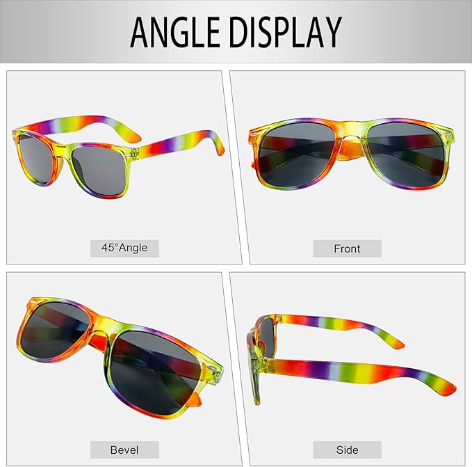 Pibupibu Neon Colors Party Favor Supplies Unisex Sunglasses Pack of 8