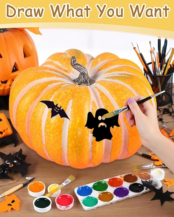 DuHouse Large 18.5”Artificial Pumpkin Decoration Fall Harvest Decor for Halloween, Thanksgiving, Porch, Indoor Outdoor Display(Flat Pumpkin)