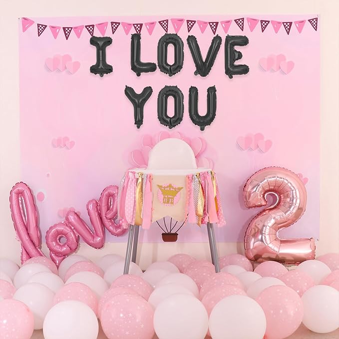 75pcs 16" Happy Birthday Balloon Banner, Black Balloons Letters, Personalized Mylar Foil Birthday Decorations includes 2 Sets A- Z, 1 set Number 0-9 "HAPPY BIRTHDAY" letters