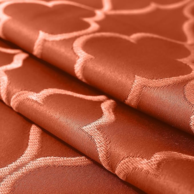 SASTYBALE Rust Jacquard Damask Tablecloth - 52x52 Inch Square (Fits 2-4 Seats) - Fall Thanksgiving Decor - Water Resistant, Wrinkle-Free Polyester Fabric, Rustic Harvest Dining Cover for Parties