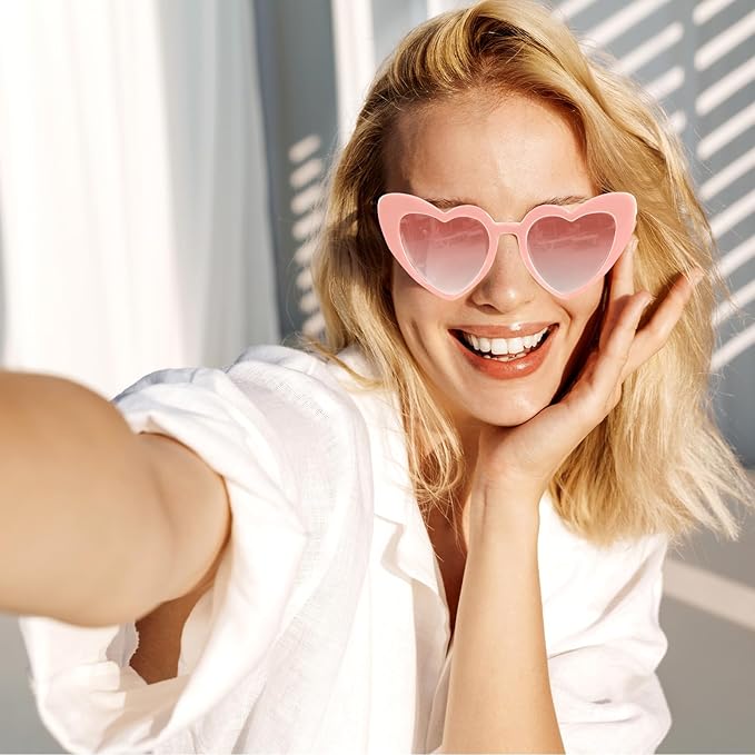 5/10/20 Pack Heart Sunglasses Bachelorette Vintage Heart Shaped Glasses for Wedding Bridesmaid Party Favor
