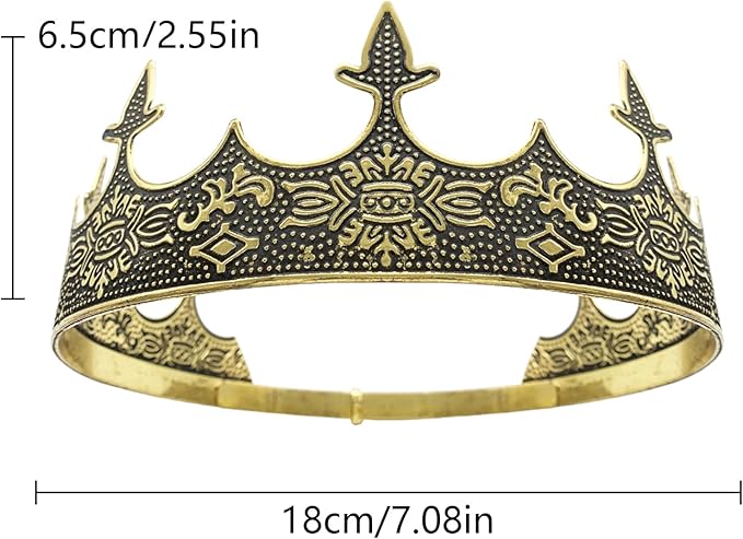 King Crown for Men Crowns Tiara for Birthday Party Costume