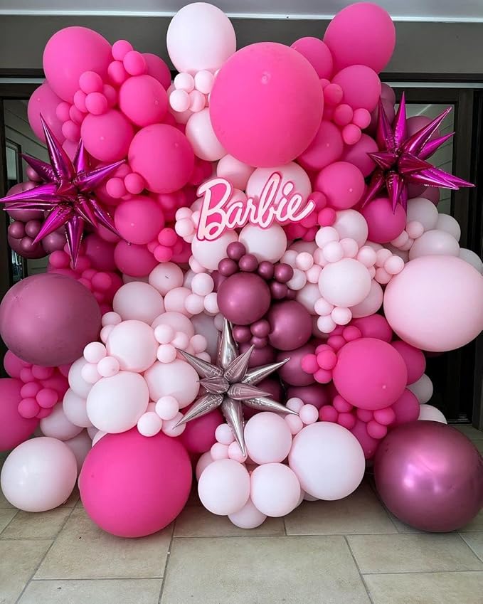 Bezente Pro Duralatex Hot Pink Balloons - 3.2g Premium 100 Pack 12 inch Pink Balloons for Long-Lasting Professional Party Decorations, Large Birthday Wedding Valentine's Day Girl's Party