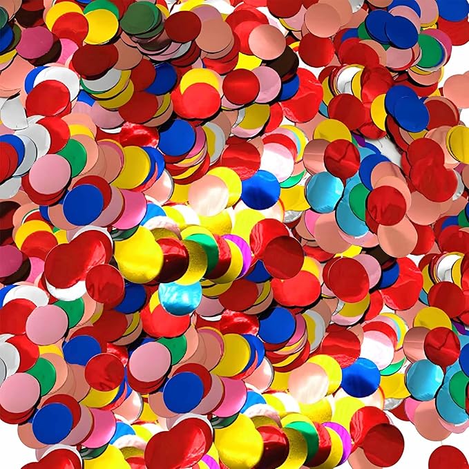 Multi Color Round Foil Confetti Beautiful Rainbow Metallic Table Confetti Glitter for Fill Balloons, Wedding,Birthday,Party,Festival Decoration(8000PCS)