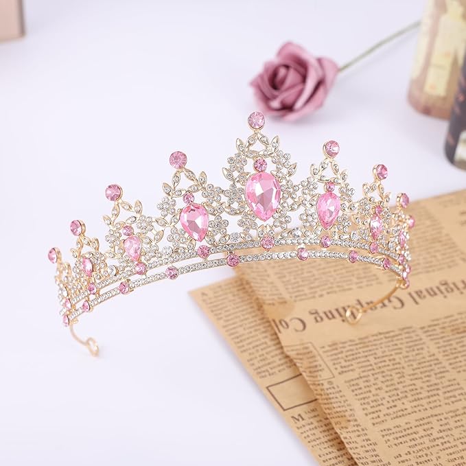 Princess Tiara and Crown for Women Wedding Tiaras for Bridal girls Tiaras and Crystal Crowns Rhinestone Headband Metal Hair Accessories for Costume Birthday Party Prom Gifts