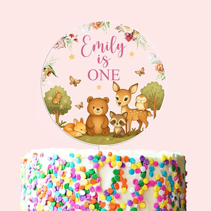 Personalized First Birthday Cake Topper, 1st Birthday Cake Topper For Baby Shower Favors, One Cake Decor