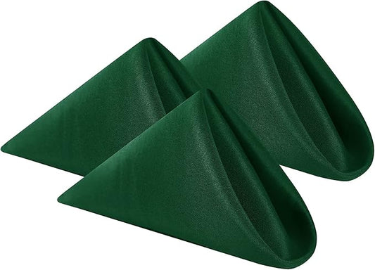 Cloth Napkins 20x20 inch Washable Polyester Dinner Napkins Soft Table Napkins for Wedding Party Dining Banquet(Hunter,12PCS)