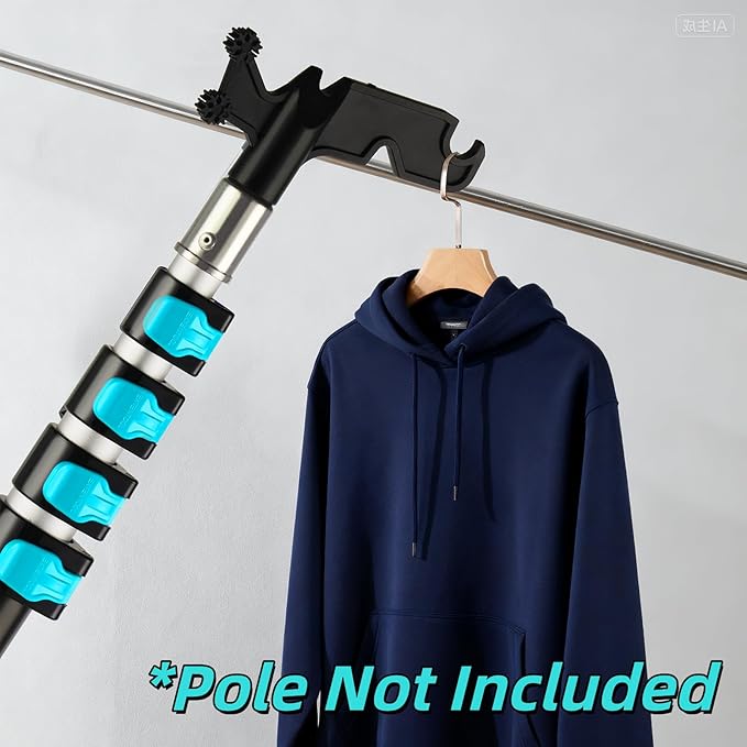Christmas Light Hanger Hook for Extension Poles – Lightweight ABS Utility Hook Attachment for Hanging Outdoor String Lights, Bird Feeders & Holiday Décor – Fits 3/4” Acme Thread (Hook Only)